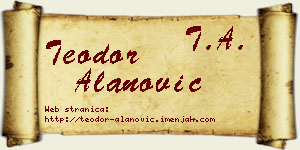 Teodor Alanović vizit kartica